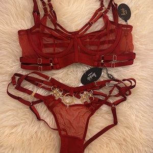 Bordelle Kleio bodice bra and open back brief set NWT